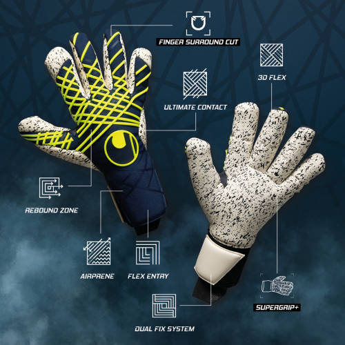 Brankářské rukavice Uhlsport Prediction Supergrip+ Finger Surround